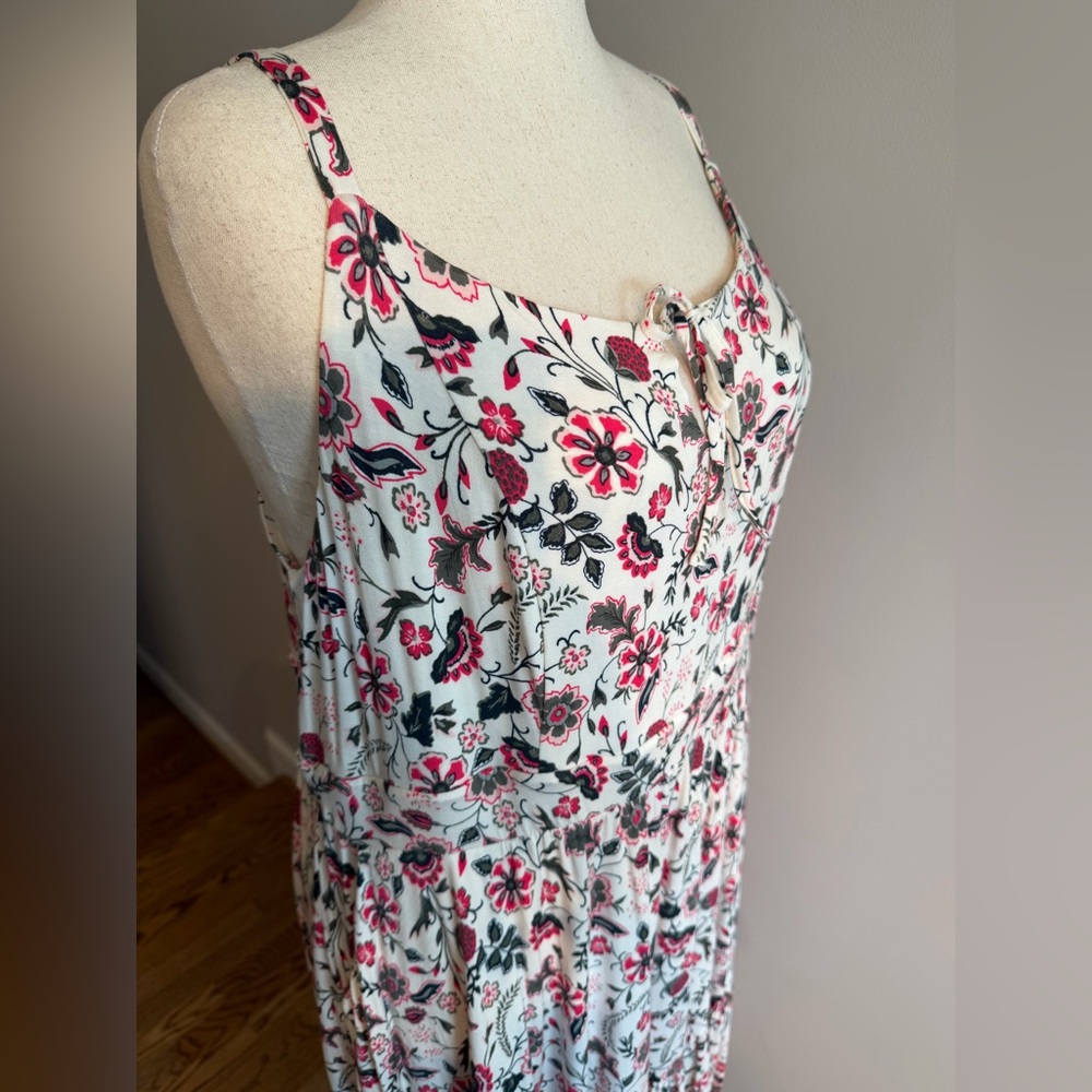 NWT Torrid Supersoft Floral Ivory Tie Front Midi Dress -Torrid Size 3 (22-24,3X) - Picture 7 of 16